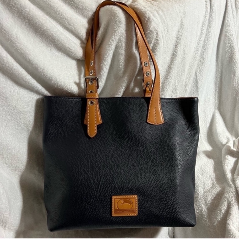 Dooney & Bourke Emily Black & Tan Pebbled
Leather Tote